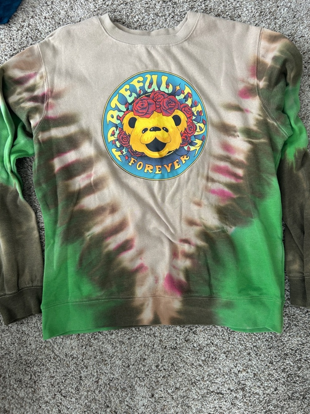 Graphic Tie-Dye Sweatshirt with Grateful Dead Bear